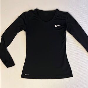 Nike Black Fitted Long Sleeve Tee